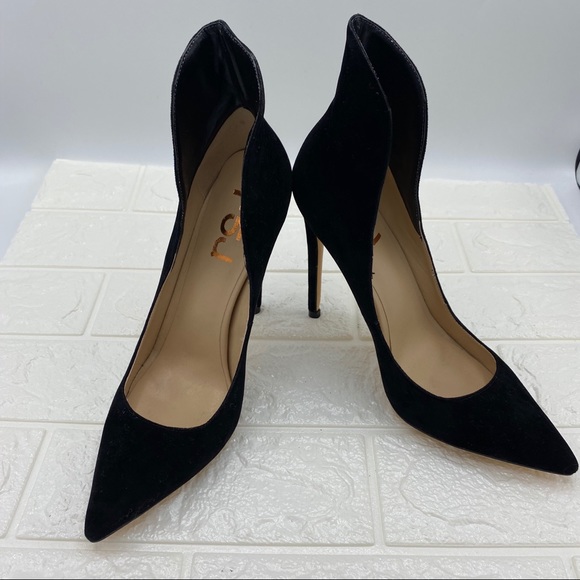 FSJ Shoes - FSJ Black Suede Formal Pointed Toe High Heels